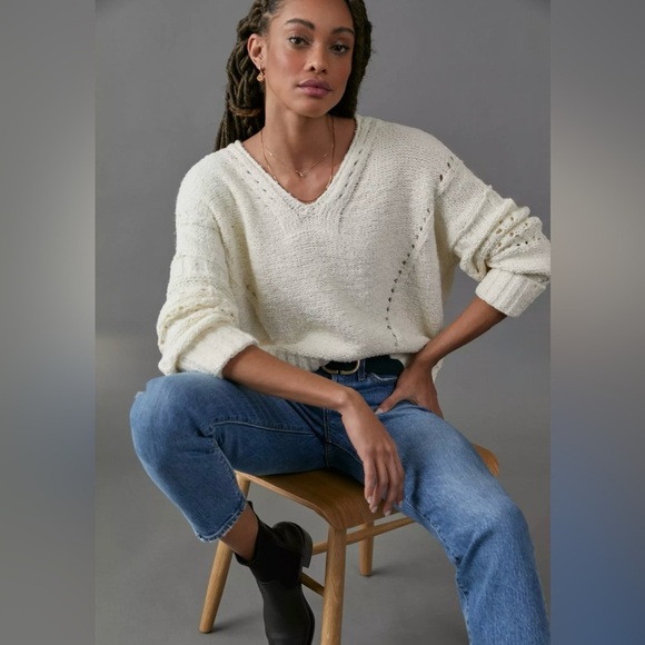 Women’s Anthropologie Pilcro Marla V-Neck Pullover Sweater Plus Size 1X - Picture 1 of 16